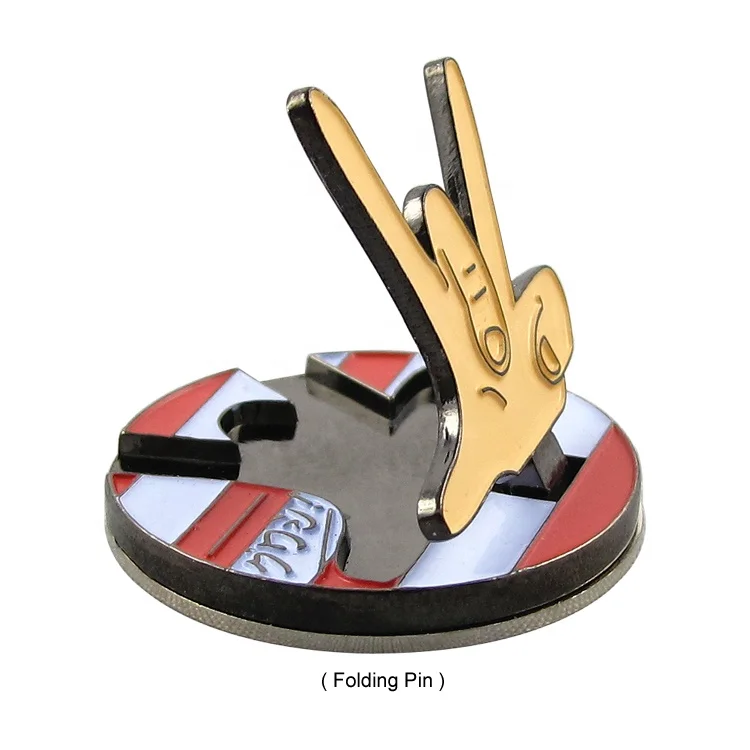 Custom Logo Folding Enamel Metal Magetic Ball Marker