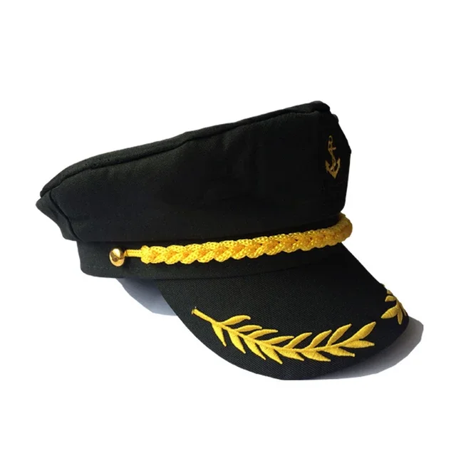 Red White Black Yacht Captain Hat Sailor Ship Cap Boat Navy Hat for Adult Kid Men Women