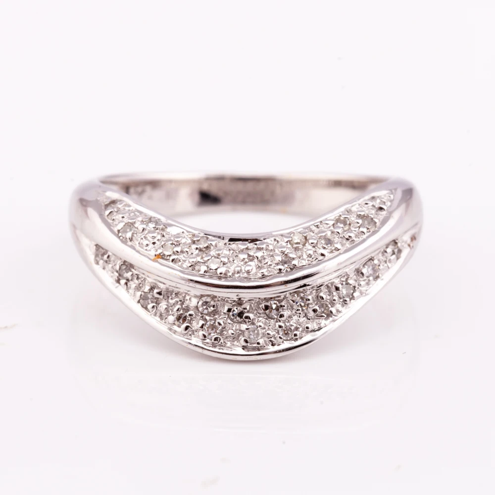 Элегантное высококачественное 925 Серебряное витое кольцо с алмазным родиевым покрытием