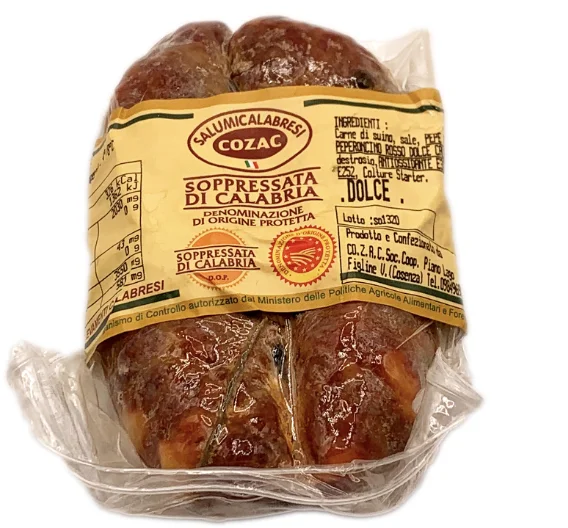 High quality Calabrian Soppressata DOP white, sweet; spicy