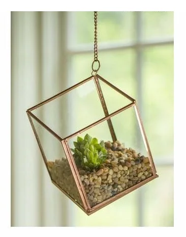 Elegant Decorative Design Wholesale Planted Diamond Hanging Terrarium Glass Globe Hanging Terrarium Handicraft