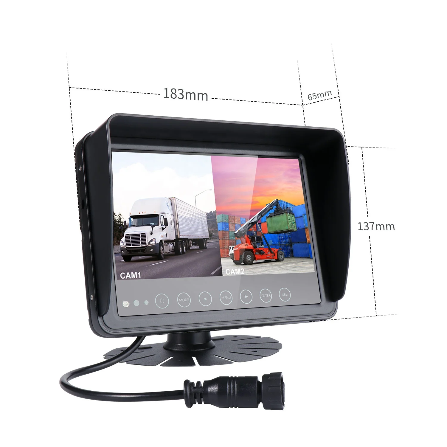 Водонепроницаемый 7 дюймовый монитор 1080P Автомобильный Обратный автобус камера заднего вида зеркала HD 1/3