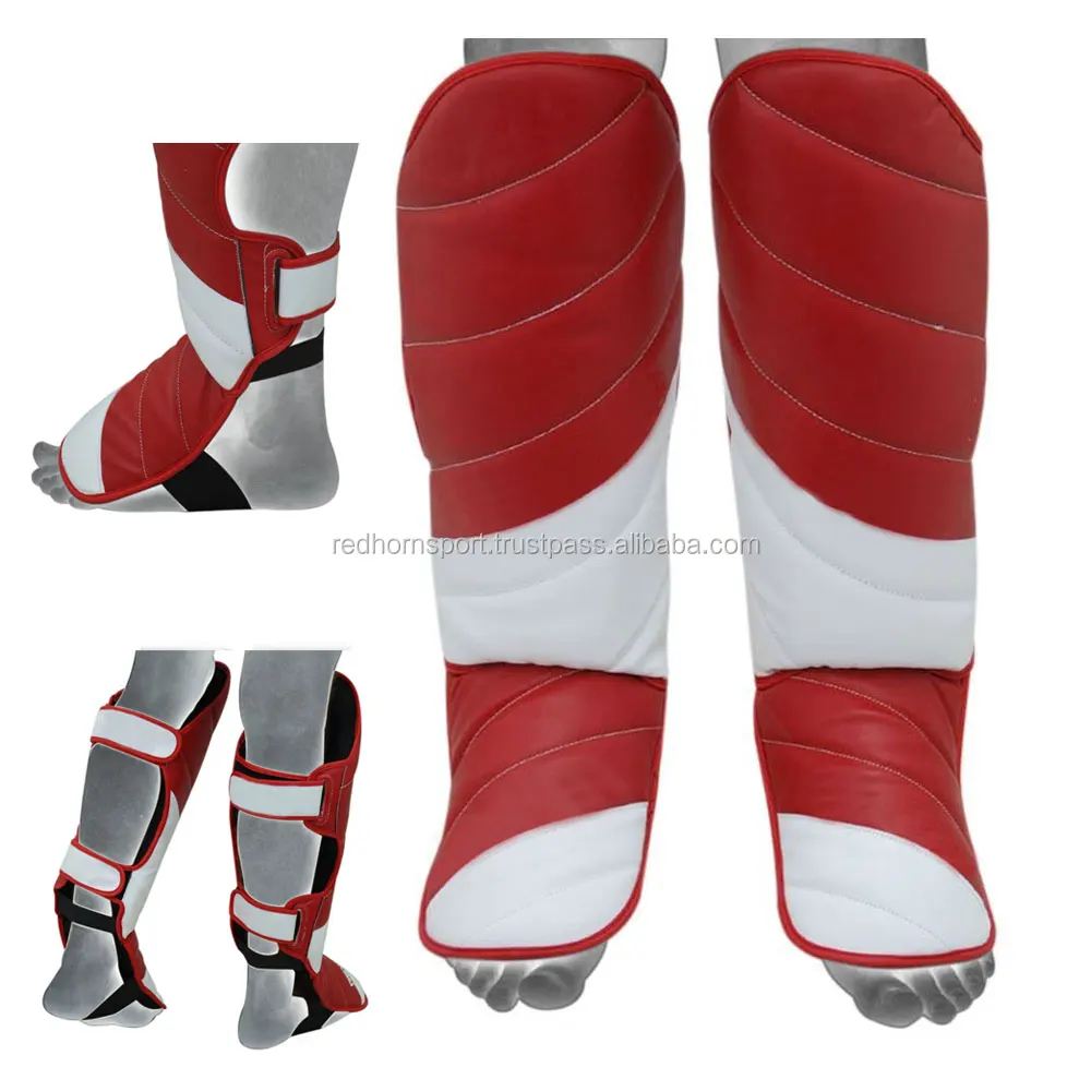 Custom MMA shin guard kick boxing, leather leg protectors Shin instep Guards MArtial arts shin instep guards