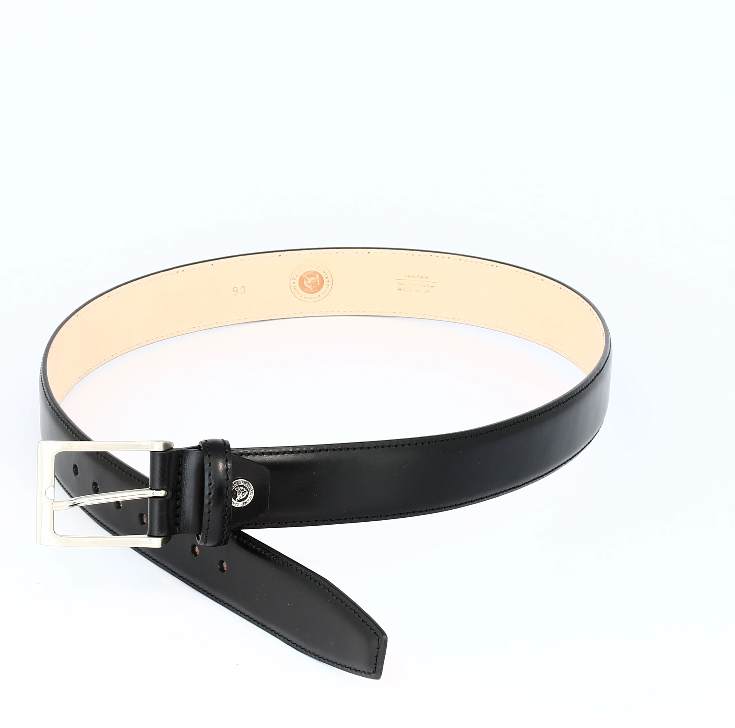 CLASSIC GENUINE LEATHER SEWED BELT CUSTOM LOGO MADE IN ITALY