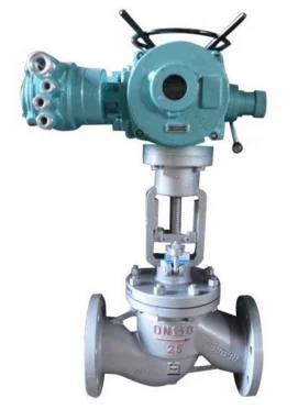 220VAC 380VAC Multi-turn Electric Actuator Resilient Seated Flange Motorized Cast Iron Globe Valve