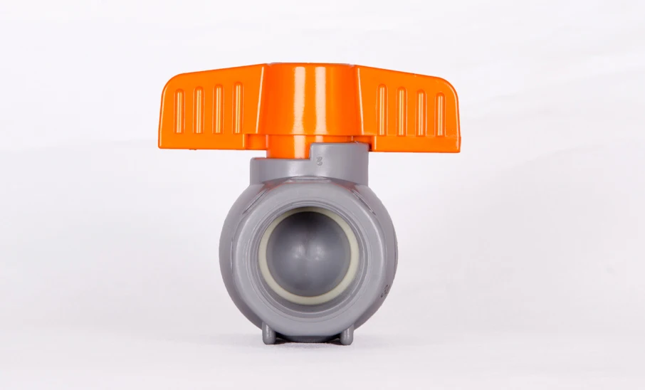 Plastic Material Hand Operated Threaded Ball Valve Orange Handle Export From Vietnam