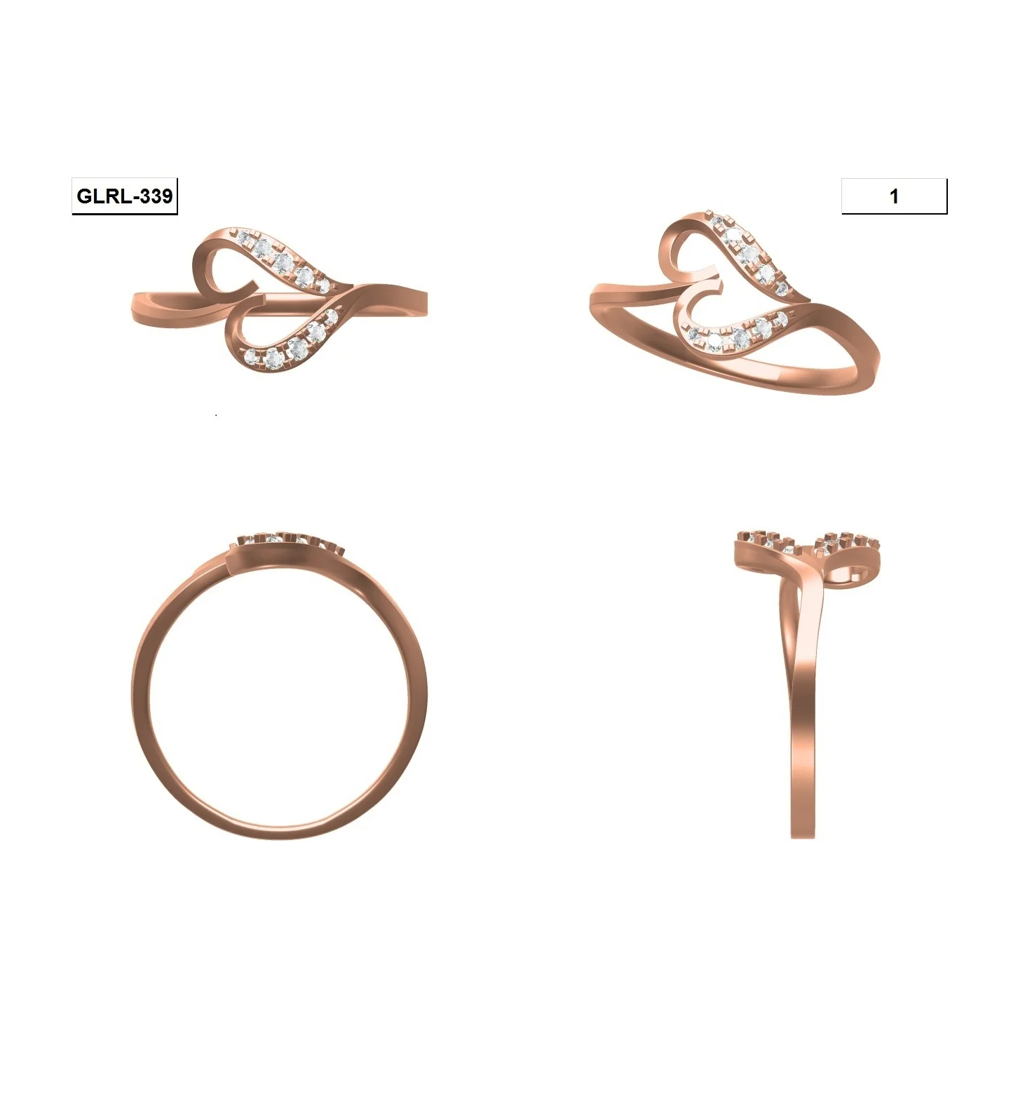 
Amazon Hot Sale Wholesale Double Color Pure Gold Rings Jewelry Big Finger Rings For Women In Real Diamond 