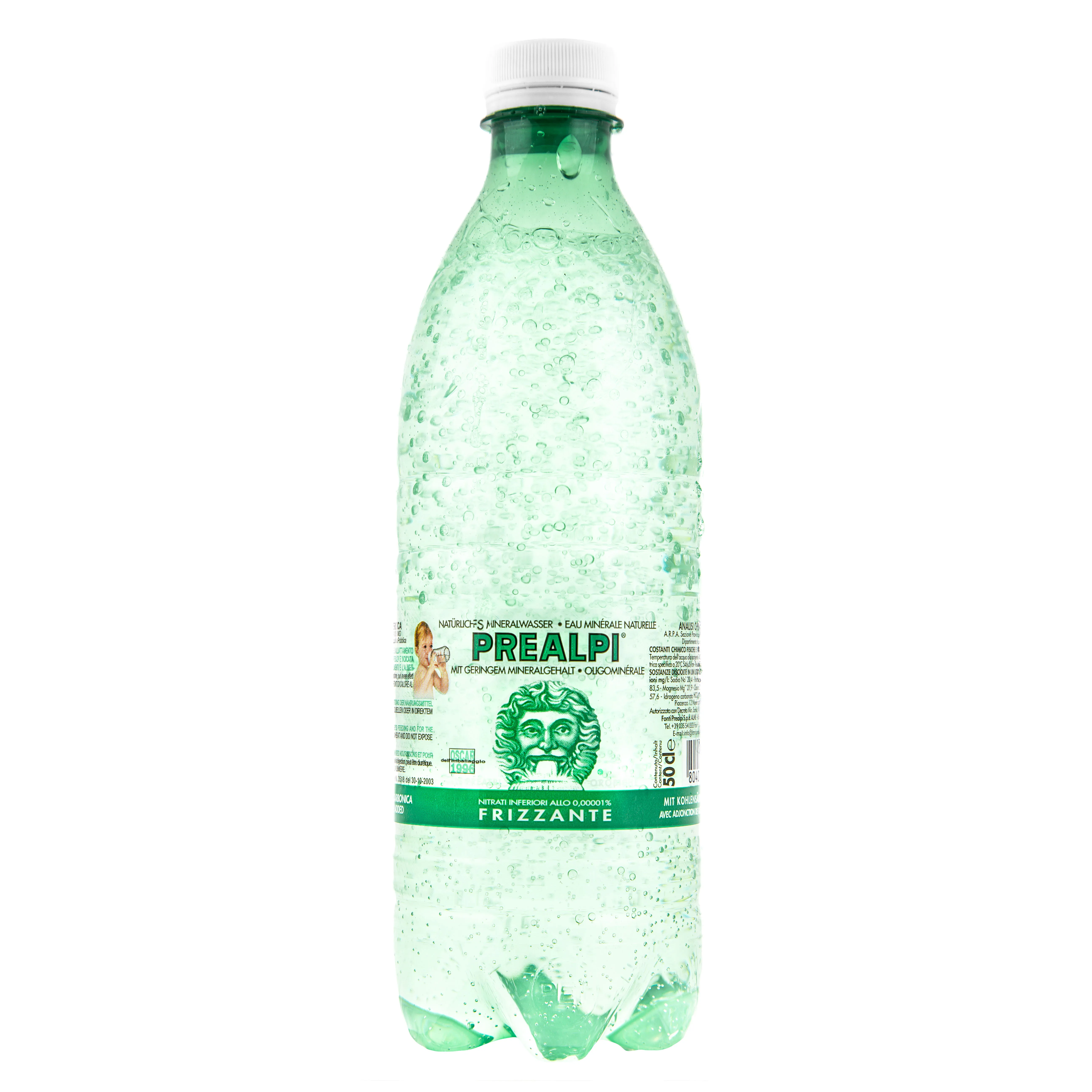 
Made in Italy cl. 50 Fonti Prealpi plastic PET bottle SPARKLING natural mineral water 
