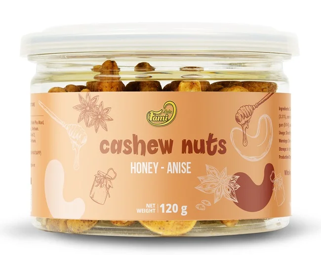 Clean Processed Ready To Eat Vietnamese Snack Food Cinnamon Cashew Nuts For Travelling And On The Go