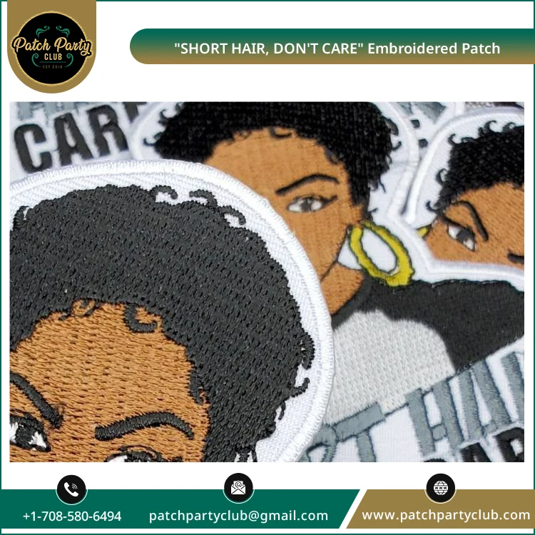 Во всем мире продаются «короткие волосы не заботятся» нашивки с вышивкой по оптовой цене