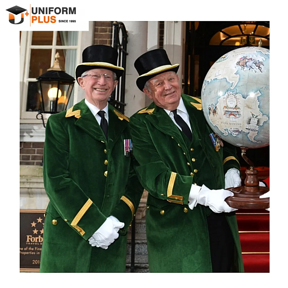 Custom OEM Hotel restaurant doorman bellboy cost design for hotel staff uniform
