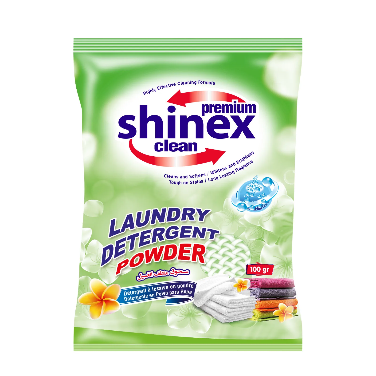SHINEX Hand Washing Detergent Powder 100g High foam Low density for Laundry washing detergent factory made in Turkey