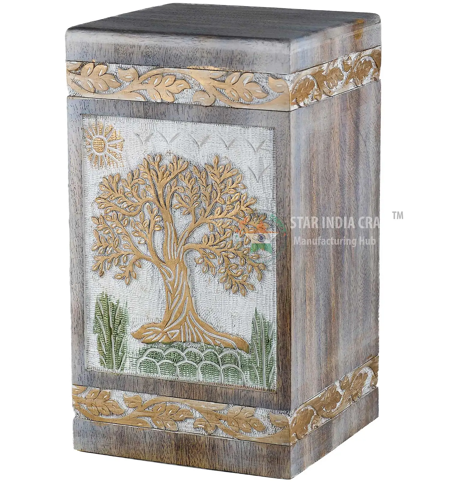 wooden urns  Rosewood Tree of Life Cremation Wooden Urns for Human Ashes - Adult Large Urn for Ashes