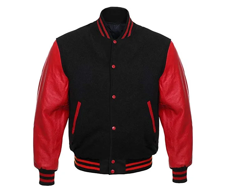 Custom Embroidered Man Winter Letterman Jacket Sports Varsity Jacket For Safety
