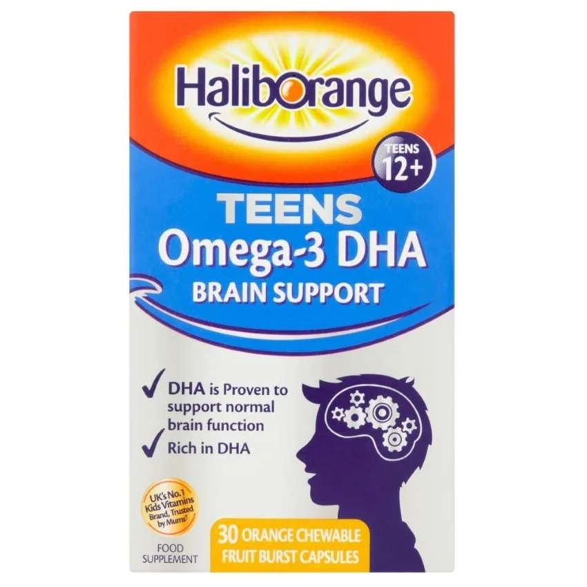 Haliborange Teensense Omega 3 Orange Flavour Chewable Capsules (30) (EAN 5012335112308) Haliborange Brain Support
