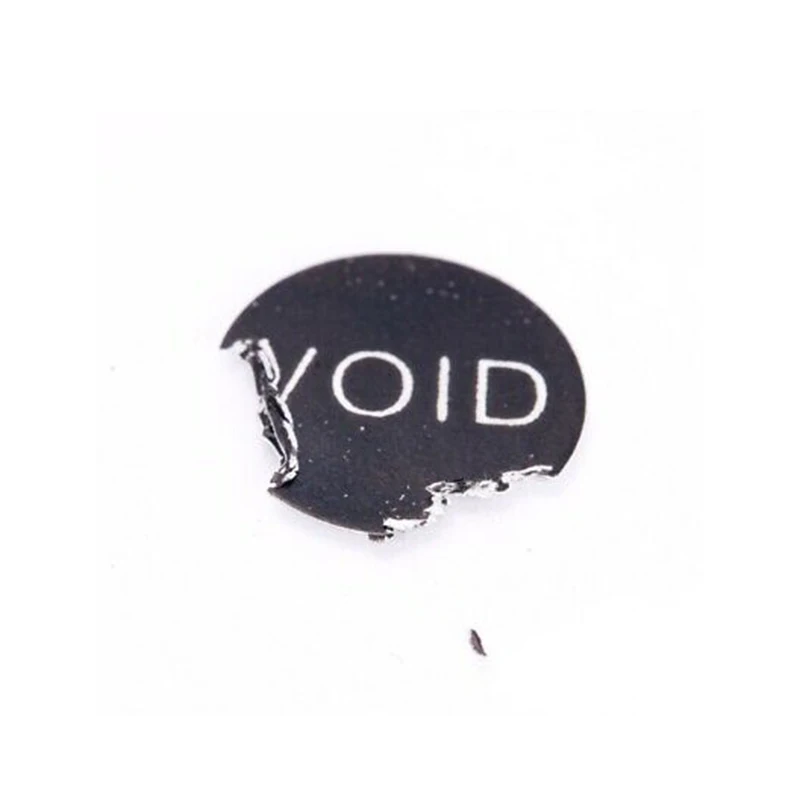 Destructive Vinyl Label Round Warranty Expired Date Egg Shell Stickers