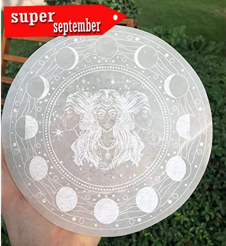 selenite crystal triple goddess selenite plate carving stone crystal wholesale crystal bulk rate wholesale gemstone