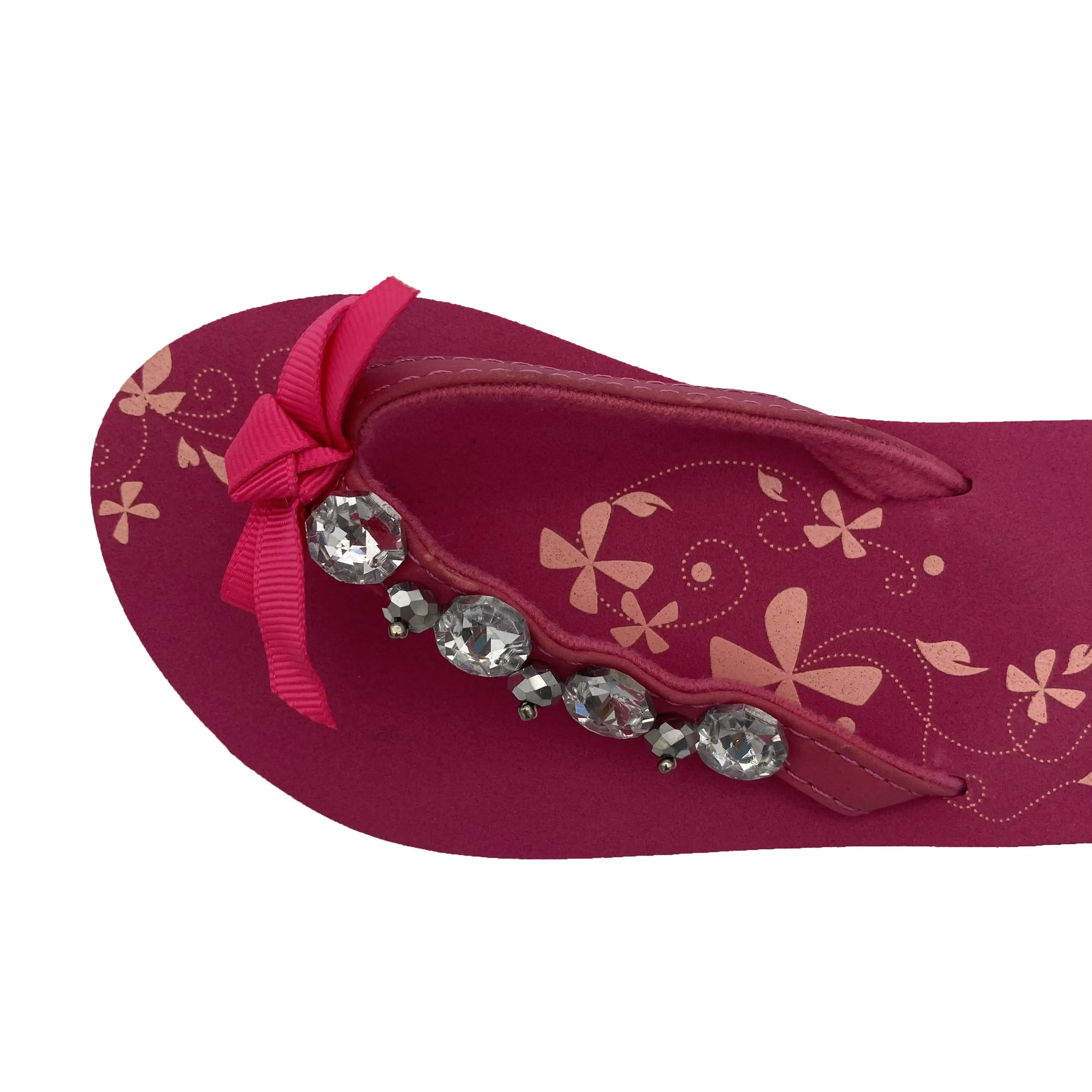 
Top sale kid rhinestone high heel ladies flip flops 