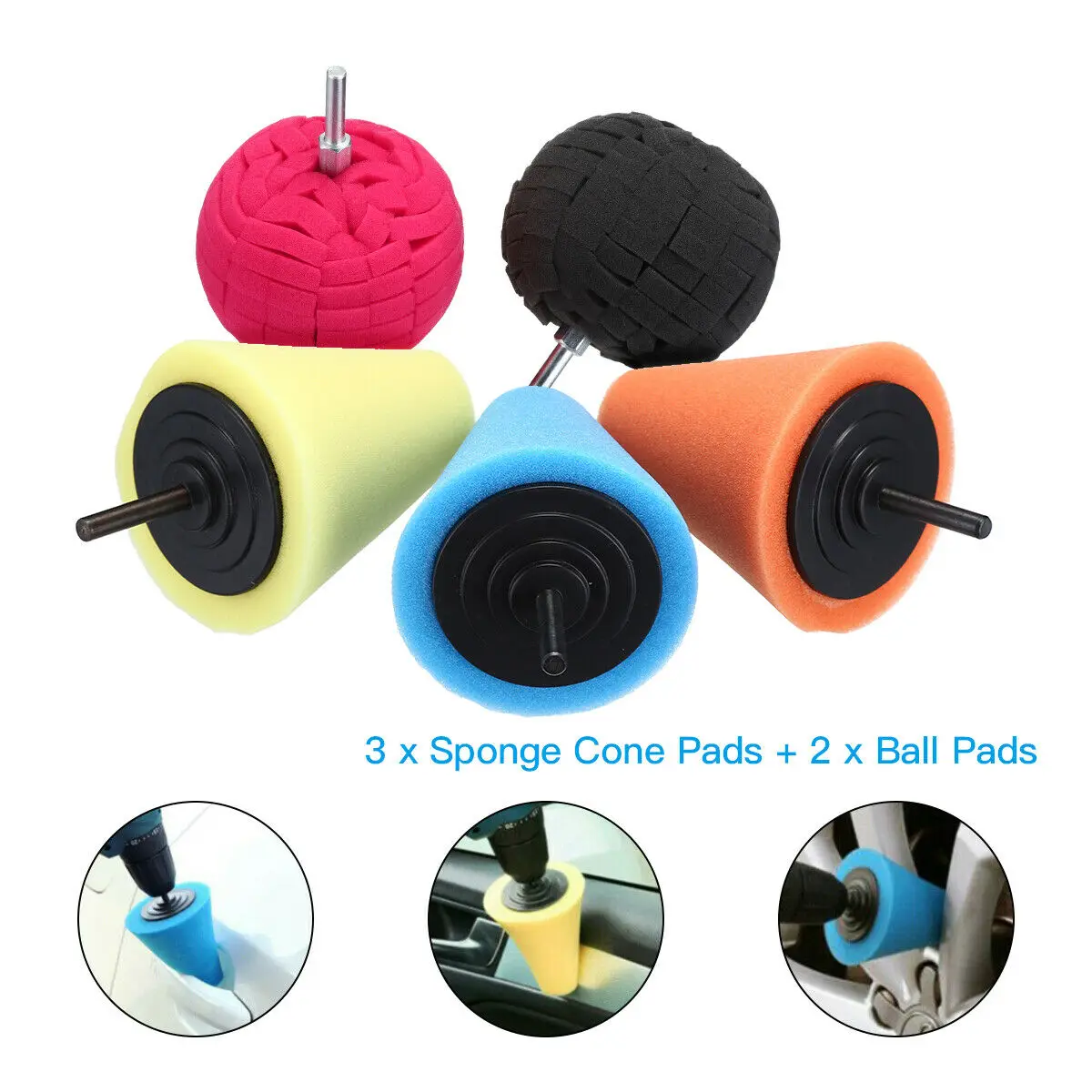 Новое поступление красная полировальная губка 80 мм с шариками для полировки автомобиля