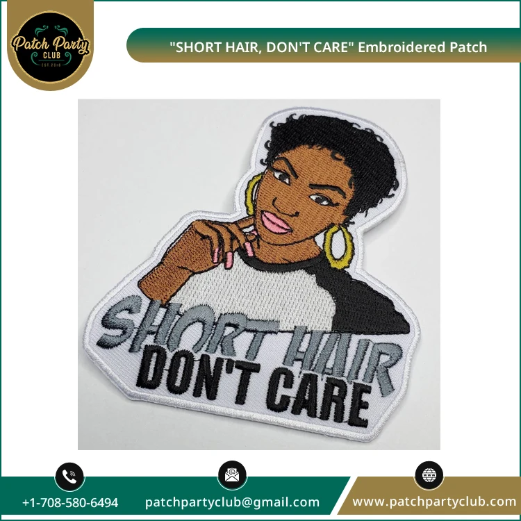 Во всем мире продаются «короткие волосы не заботятся» нашивки с вышивкой по оптовой цене
