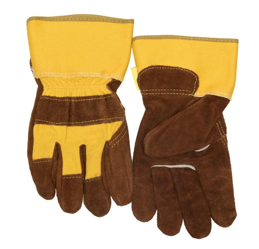 1 пара защитные кожаные рабочие перчатки для мужчин риггеров в саду (размер L клетку)