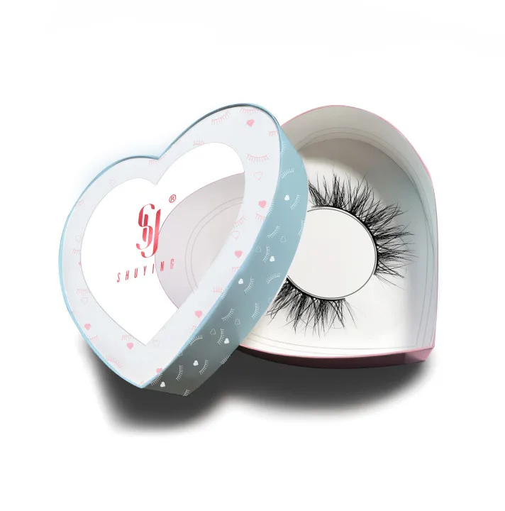 SY Customise Circle Heart Shaped Eyelash Box Packaging