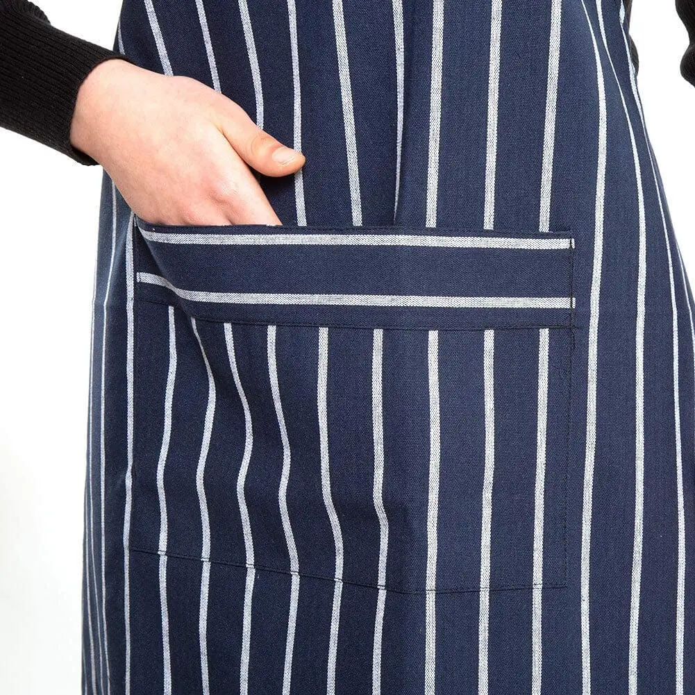 MDM Textile Unisex Comfortable Cross Back Leather Strap Washed Cotton Canvas Tool Work Kitchen Cooking Baking Chef Apron