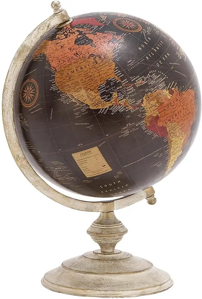 Rustic Metal Decorative Desktop World Globe World Globe Antique Decorative Desktop Globe Rotating Earth
