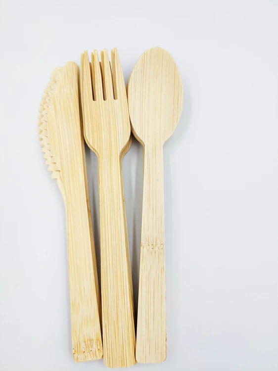 disposable restaurant cutlery camping bbq bamboo fork spoon flatware cutlery set Biodegradable ECO friendly bamboo cutlery