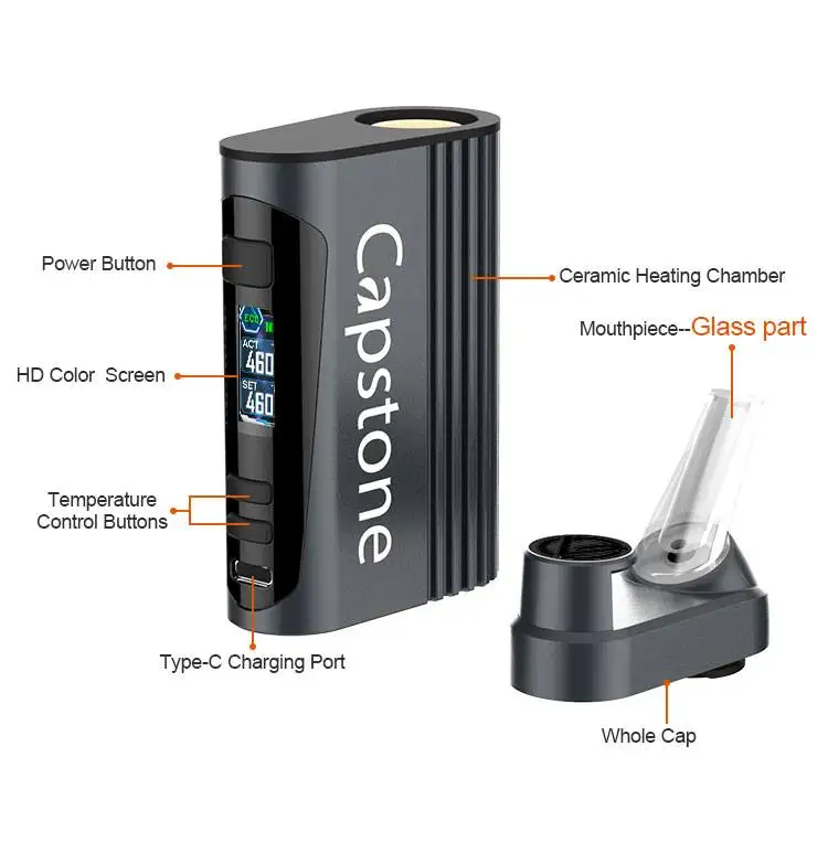 
2021 popular selling 2-in-1 vaporizer dry herb pen Capstone herbal pen vaporizer 