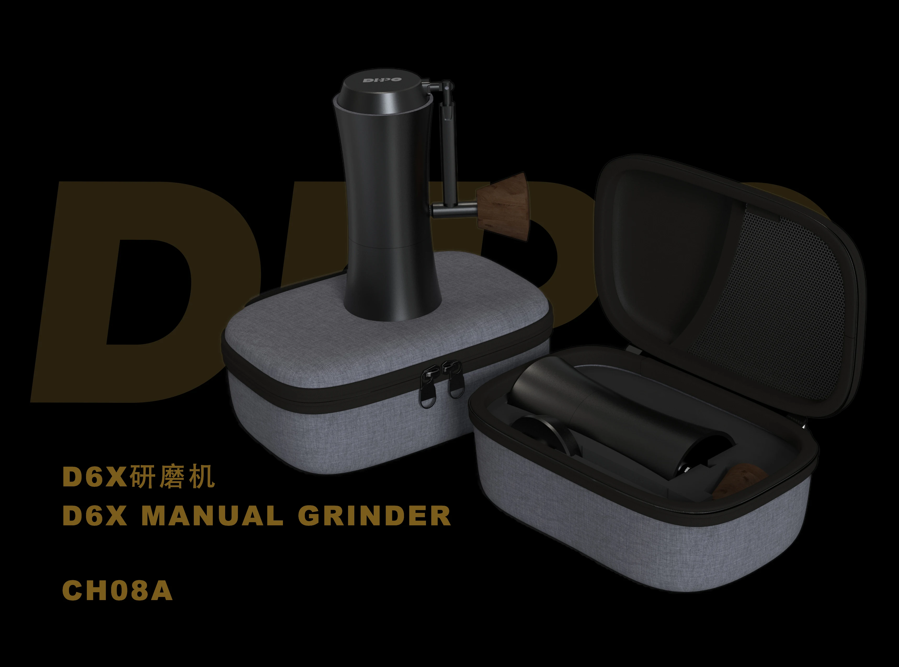  Dhpo великолепный дизайн; Ручная кофемолка объем 30g со сборкой 6-осевой S136 конической Burr и складная деревянная ручка