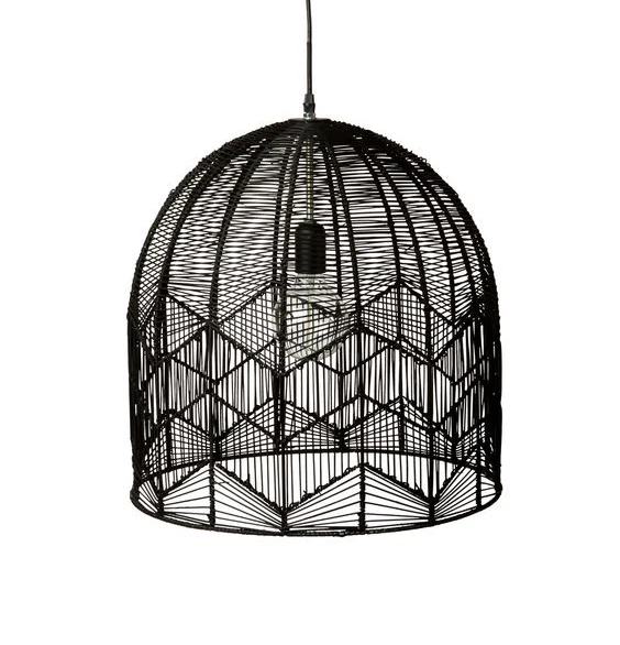 Basket Rattan Woven Pendant Light Shades  Hand-Woven Rattan Pendant Lampshade Wicker Chandelier