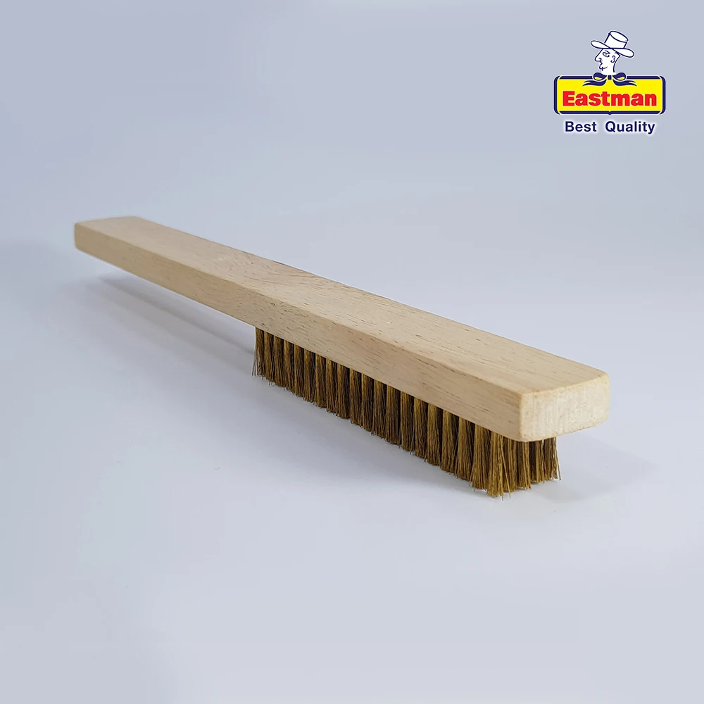 New Thailand Brass Wire Brush Eastman 5 Row Brass Wire Wooden Brush for Heavy Duty Cleaning