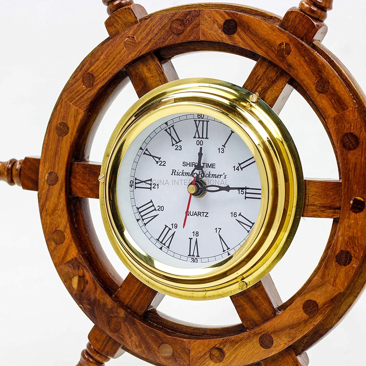 Pleasant Ship Wheel Roman Round Wall Clock To Decorate Your living Room High On Demand Wooden Clock With Numbers On The Clock