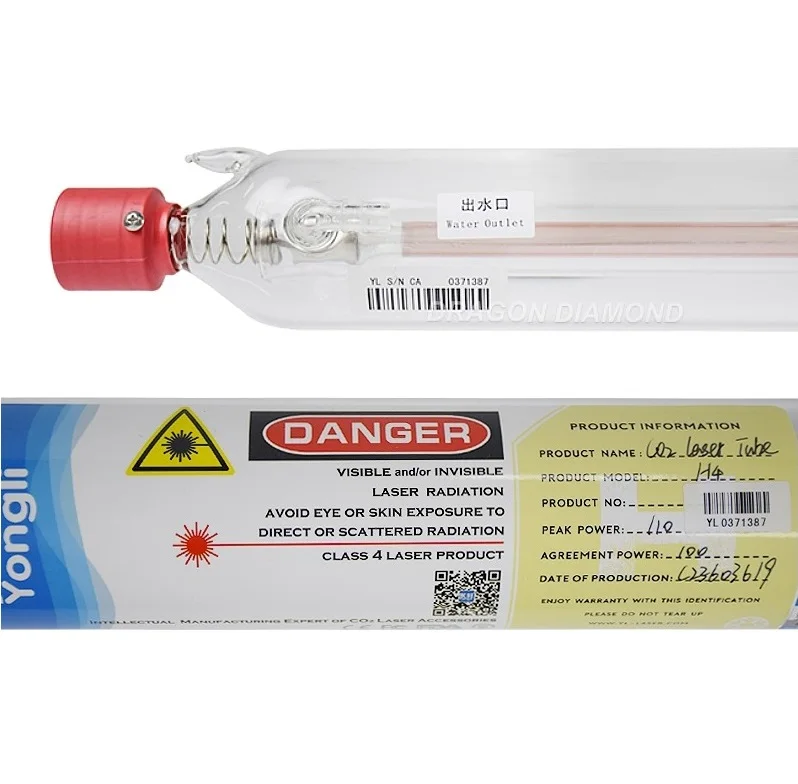 Best Quality Yongli CO2 Laser Tube 80W 100W 130W CO2 Laser Tube For Laser Engraving and Cutting Machine equipment parts
