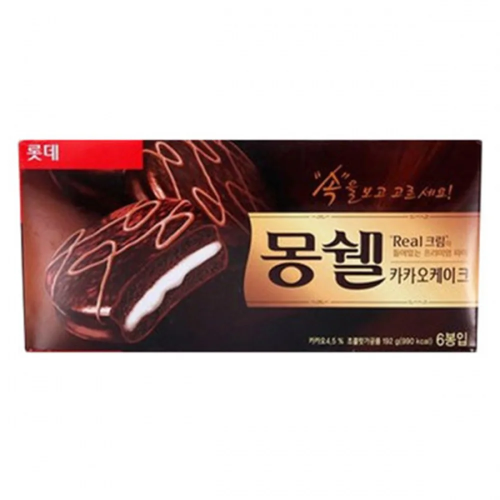 
Lotte Monchel Cacao (Small) 192gx16ea, Korean instant snack, soft taste sweet bread milk digestive cream choco 