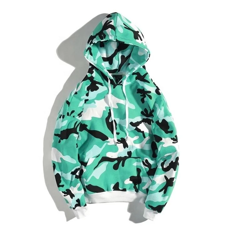 Camouflage Hoodie Durable Drawstring Lined Hood Print Lightweight Outdoor with Custom Logo Kangaroo Pocket Athletics Winter