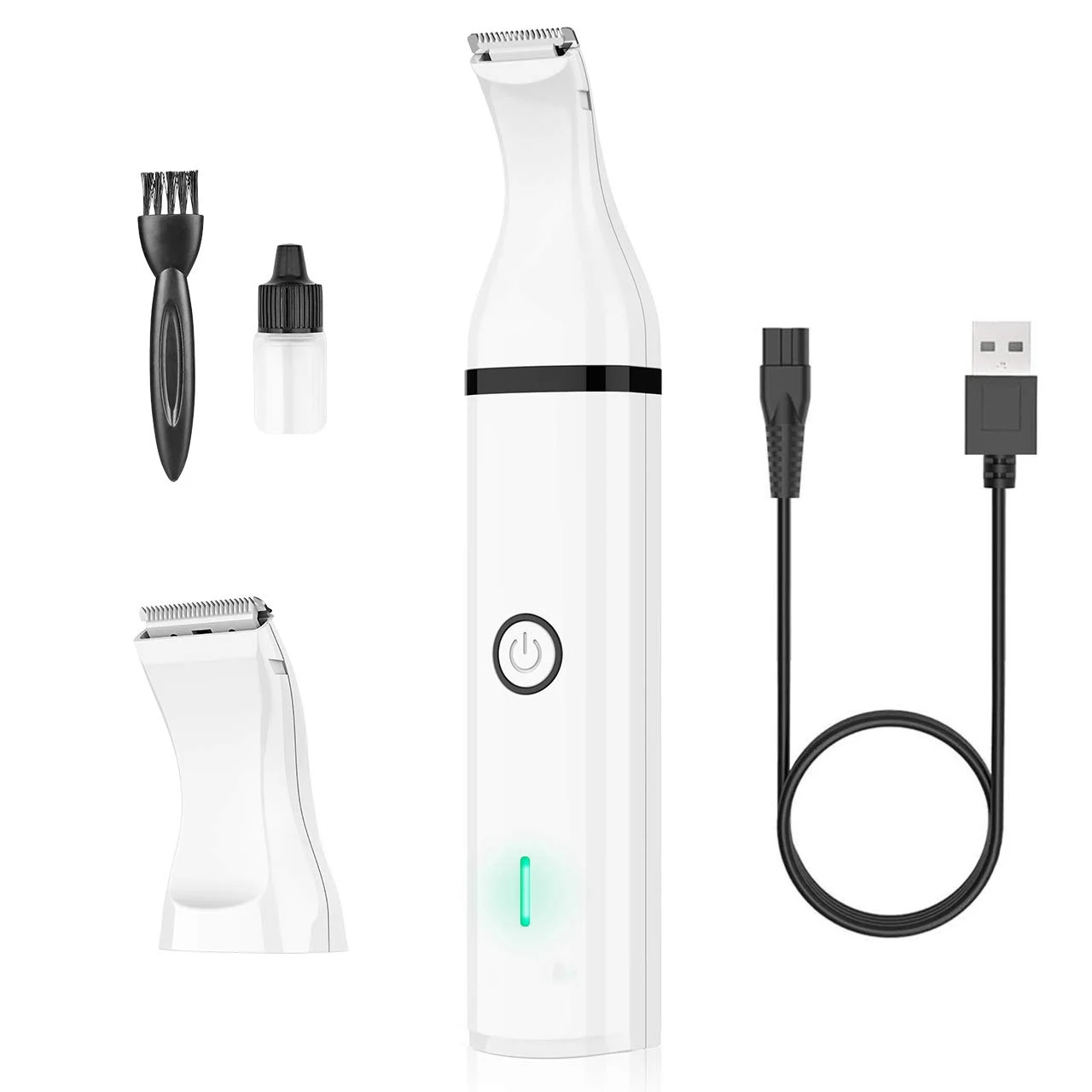 Low Noise Double Blades Pet USB Rechargeable Electric Cordless Small Hair Grooming Trimmer Dog Clippers for Cat