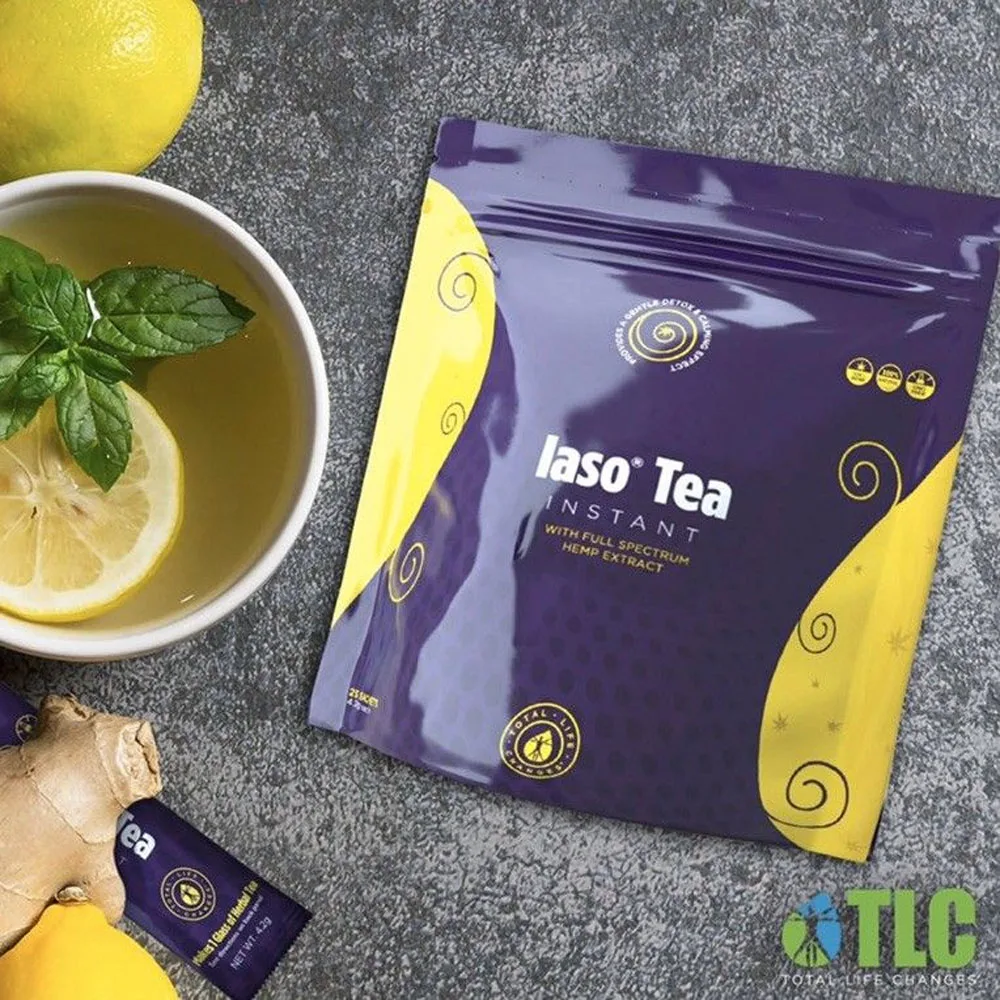 
Total Life Changes LEMON Iaso Tea Instant with Hemp Extract 25 Sachets Slimming Tea Natural Herbs for Adults Organic,herbal 