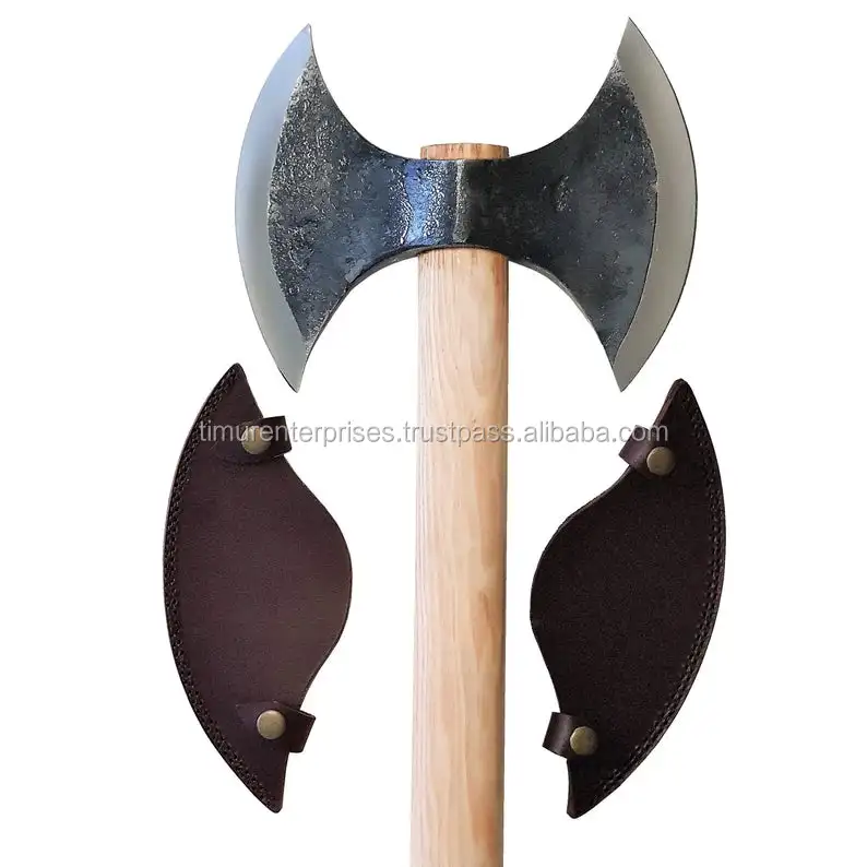 
Hand Forged Fully Functional Norse Viking Medieval Terror Battle Double Head Axe HAND FORGED TOMAHAWK BEARDED HATCHET 