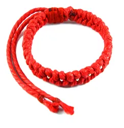 Bracelet with Sterling Silver Beads on Hand-twisted Cotton Cords