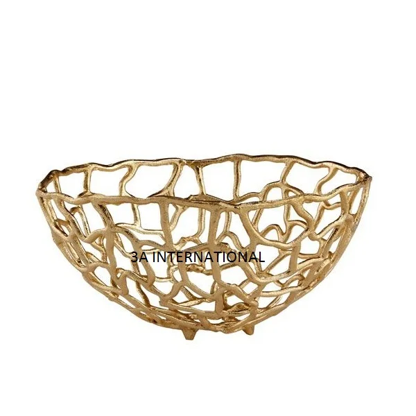 Концептуальный дизайн кованая чаша с декоративной цветочной веткой на верхней части посуды большая миска для еды прочным качеством