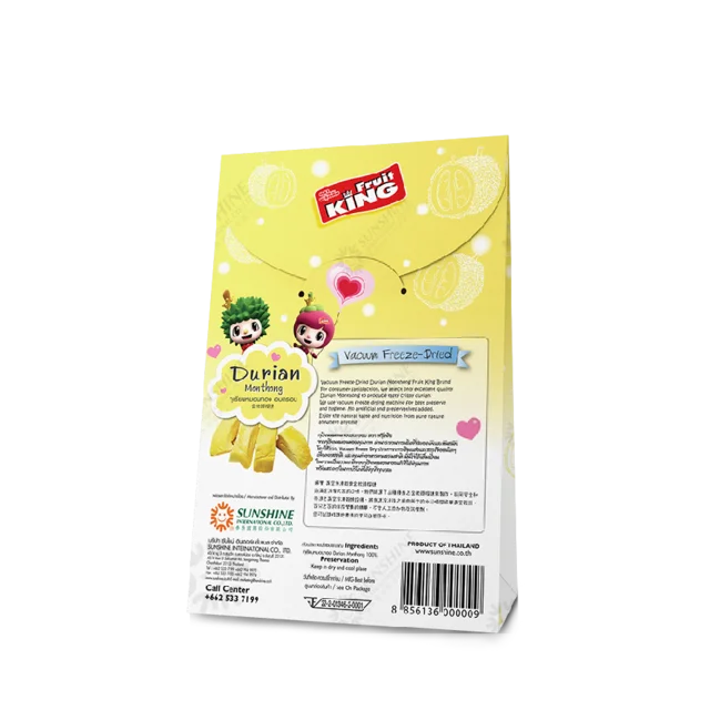 Creamy Pulp 100% Natural No Preservative Premium Quality Freeze Dried Durian Monthong 35g Per Pack From Thailand