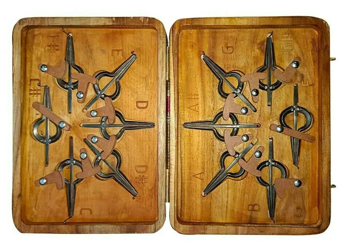 Musical Instrument Rajasthani Folk Musical Morsing Jaw Harp Mukhchang Instrument Copper 12 Notes Set With Box