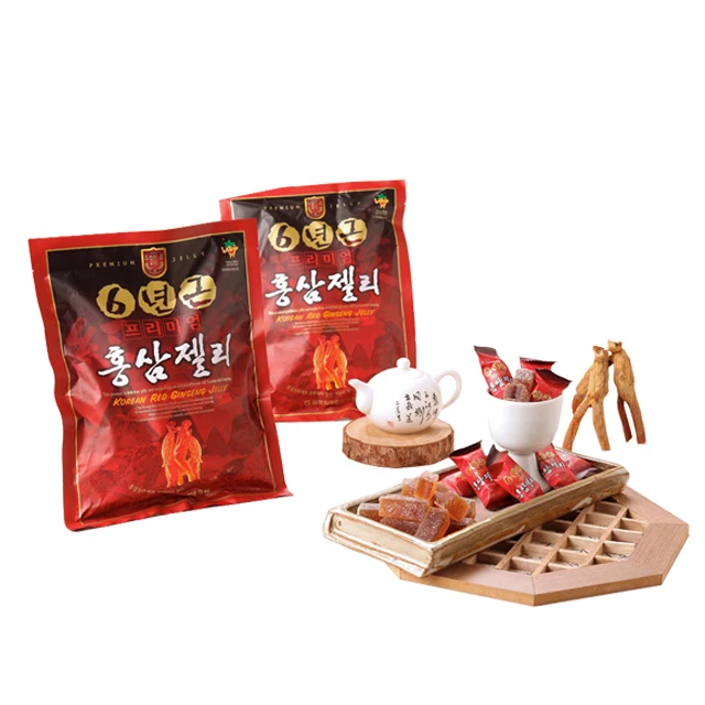 Korean K-Ginseng Gyeonggido 6 Years Panax Red Ginseng(Hongshen) Root Extract Containing Gummy Jelly (350g Pack)