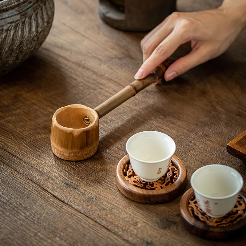 Chinese-style Retro Natural Bamboo Root Water Ladle Bamboo Whip Scoop Long-handled Scooping Home Wine Spoon