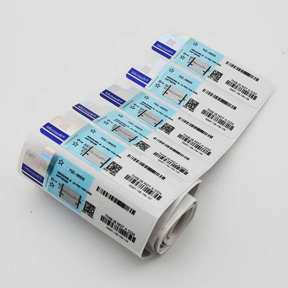 Windows 10 Pro COA Sticker OEM