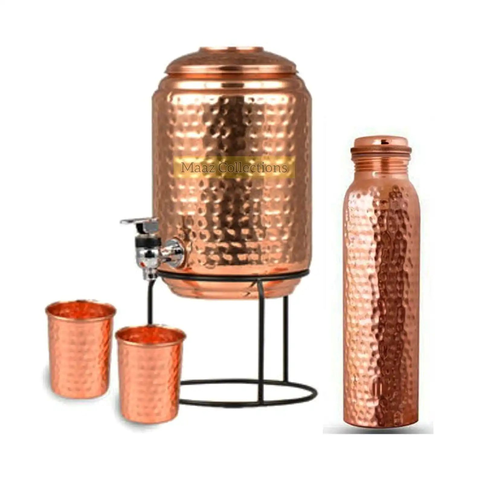 Custom made Hammered 100% Pure Copper Dispenser Handmade Ayurveda Water Pot Copper Water Storage Tank