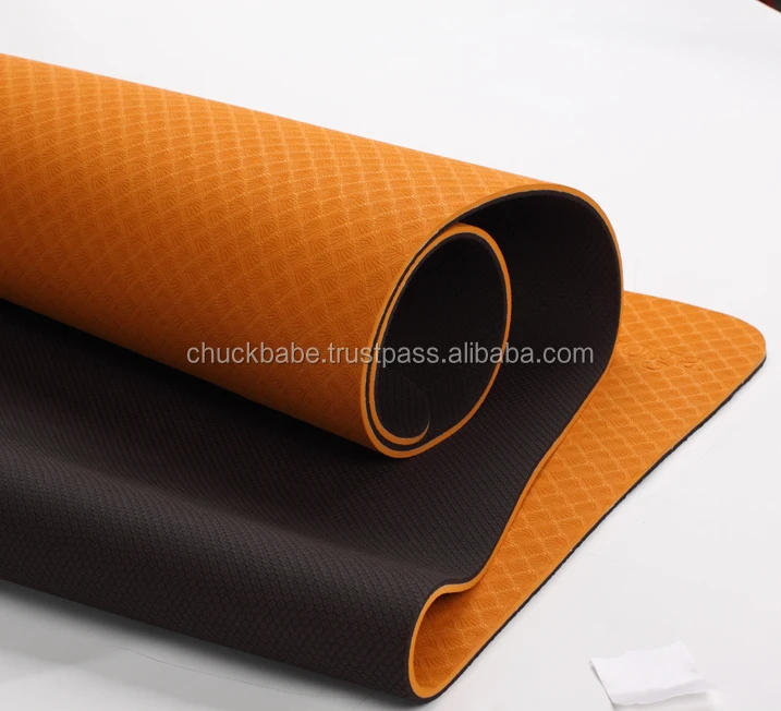 Фитнес-оборудование 6 мм tpe коврик для йоги экспортер двухслойный Противоскользящий 100% TPE фитнес-йога коврик