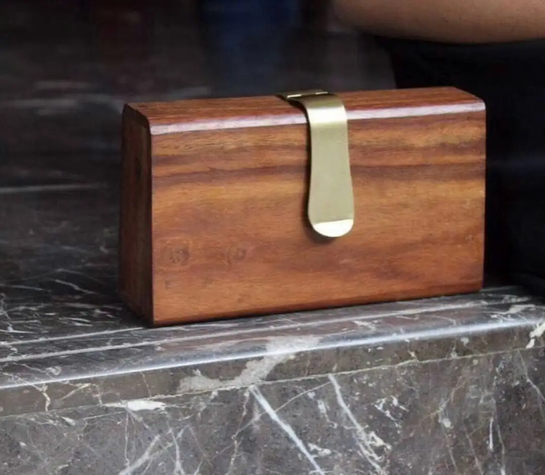clutches wooden and resin handbags